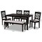 Baxton Studio Dori Grey Upholstered and Dark Brown Finished Wood 6-Piece Dining Set 172-9728-10918-10519 - alternate 4